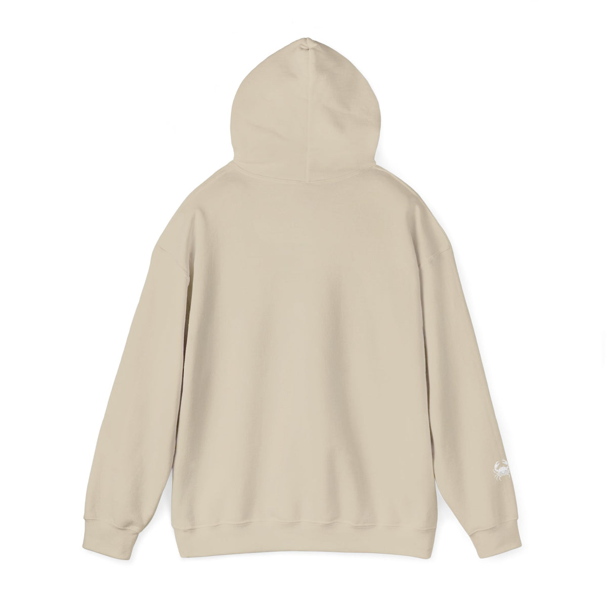 Beach Hoodie — "Salty Little Beach" Graphic Pullover with Crab Accent