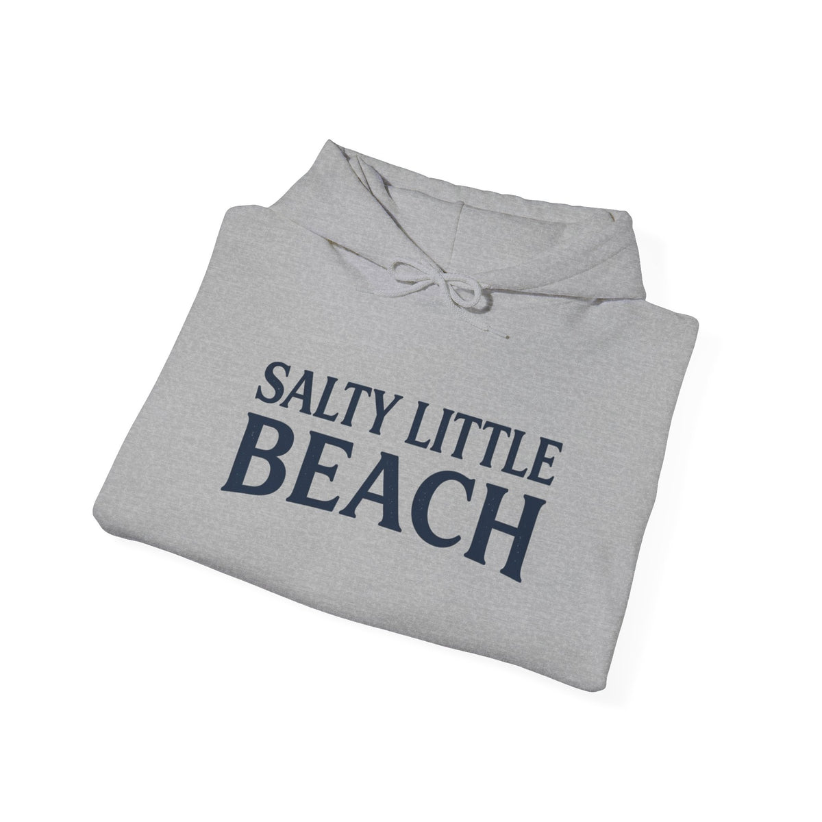 Beach Hoodie — "Salty Little Beach" Graphic Pullover with Crab Accent