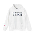 Beach Hoodie — "Salty Little Beach" Graphic Pullover with Crab Accent