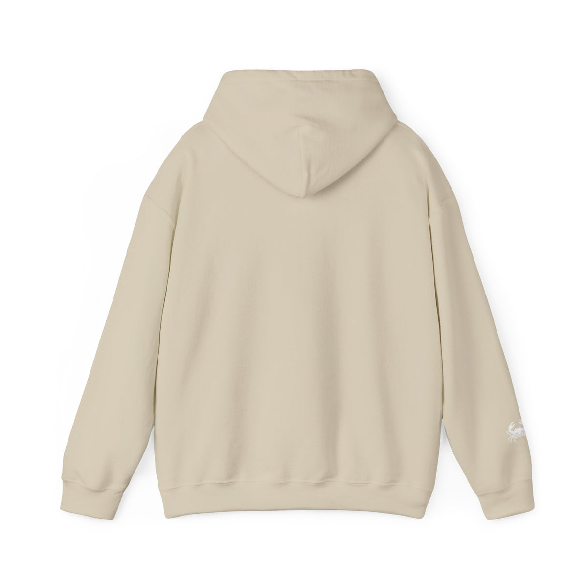 Beach Hoodie — "Salty Little Beach" Graphic Pullover with Crab Accent