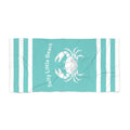 Turquoise Crab Beach Towel – "Salty Little Beach" Nautical Pool & Coastal Towel