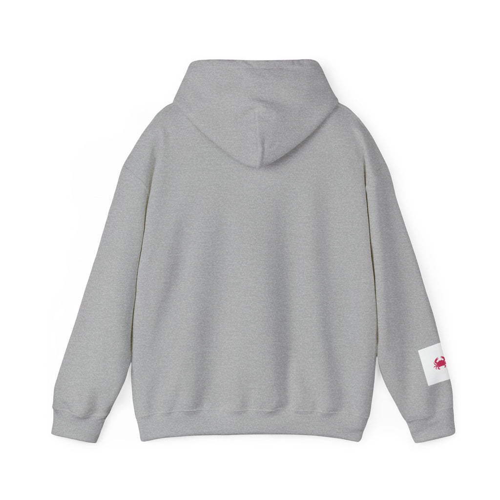 Beach Hoodie — "Salty Little Beach" Graphic Pullover with Crab Accent