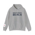 Beach Hoodie — "Salty Little Beach" Graphic Pullover with Crab Accent